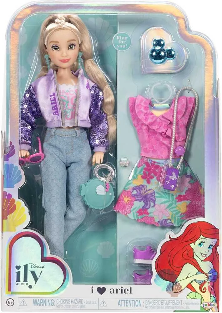 Jakks Pacific „Disney ILY 4ever“ madingas lėlės rinkinys su Arielės undinėlės motyvu ir aksesuarais, 30 cm