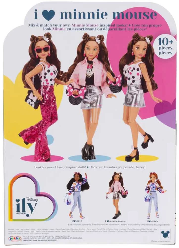 Disney ILY 4ever madingų lėlių rinkinys su Minnie Mouse motyvu ir aksesuarais, 30 cm