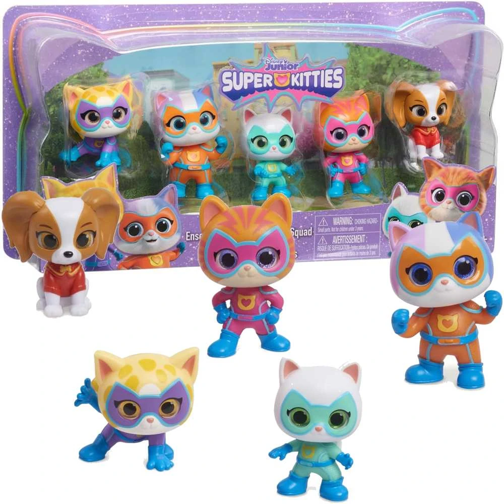 Usorteret Disney Junior Superkoty Super Kitties komplektas 5 figurek Ekipa kotki