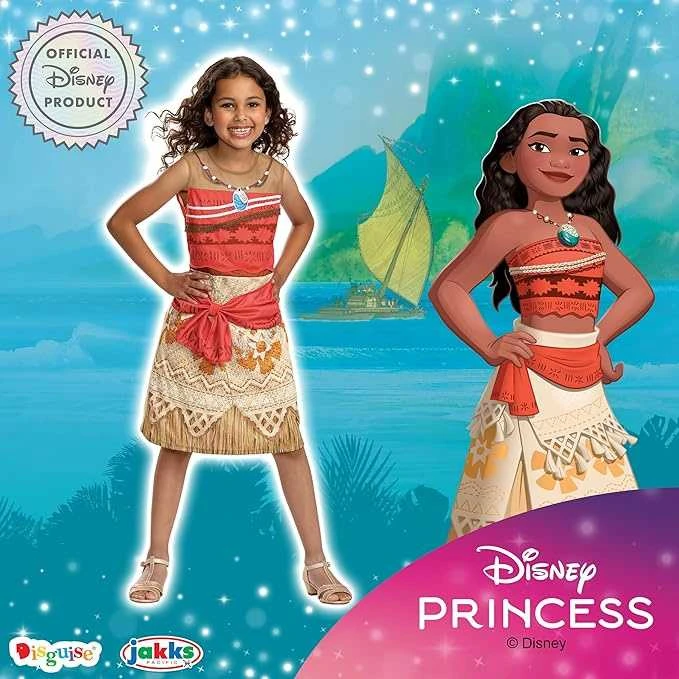 Disguise Disney kostiumas, karnavalinis kostiumas Vandenyno lobis Vaiana 124-135 cm (7-8 metų)