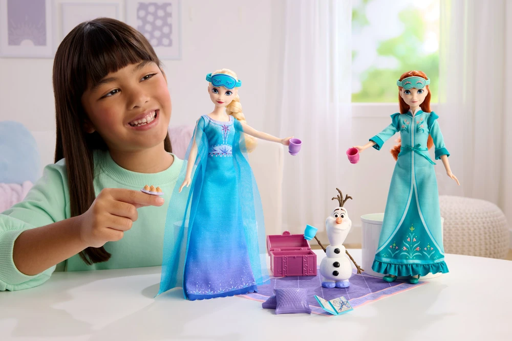 Mattel Lėlės Disney Frozen Anna ir Elsa su aksesuarais pižamų vakarėliui