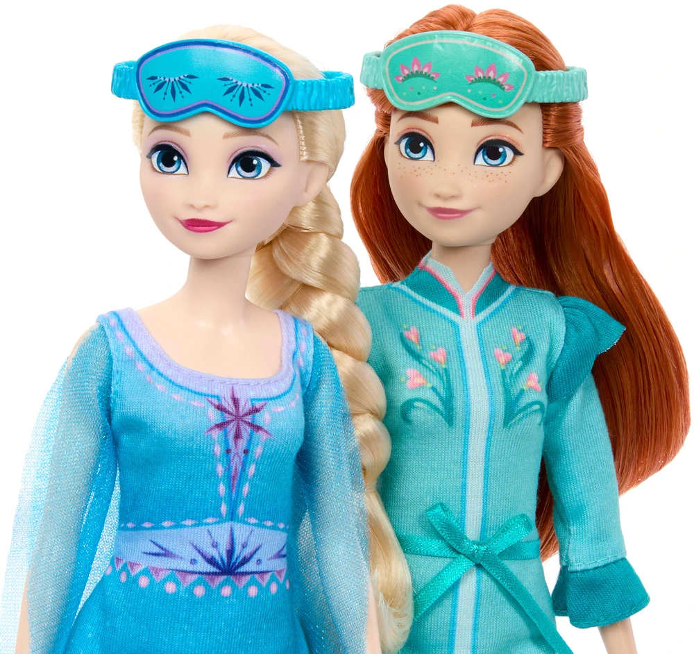 Mattel Lėlės Disney Frozen Anna ir Elsa su aksesuarais pižamų vakarėliui