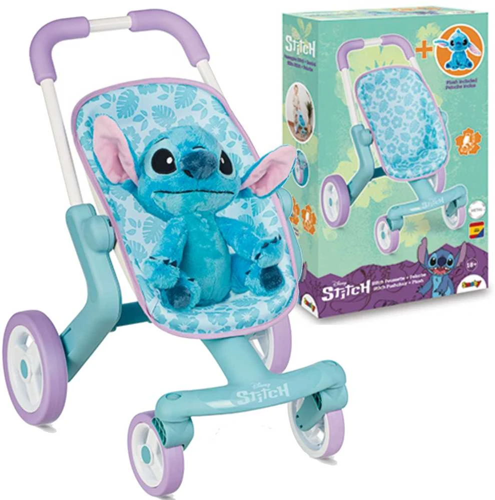 Smoby Stitch vežimėlis su įdėtu pliušiniu žaislu