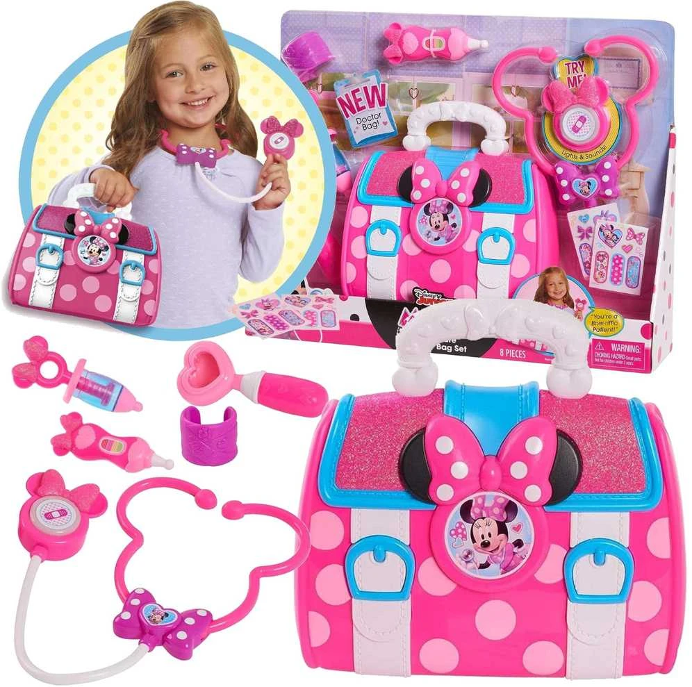 justplay Disney Minnie Mouse didelis medicinos rinkinys gydytojo pirmosios pagalbos vaistinėlė 8 dienos šviesos/garso