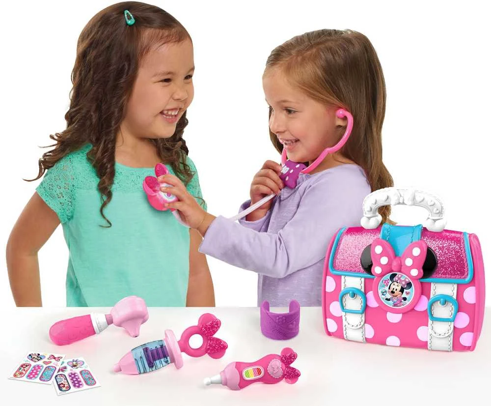 justplay Disney Minnie Mouse didelis medicinos rinkinys gydytojo pirmosios pagalbos vaistinėlė 8 dienos šviesos/garso