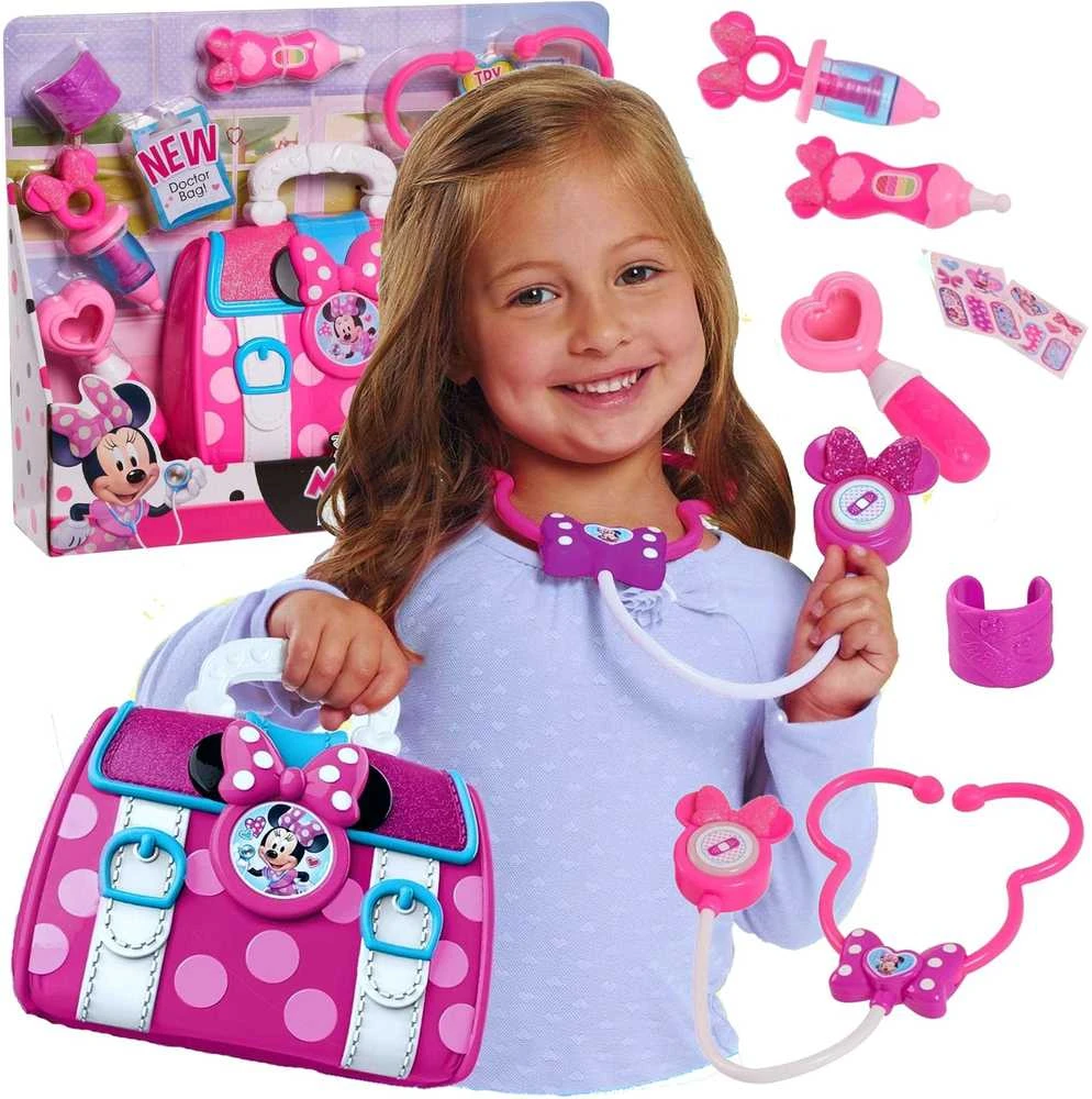 justplay Disney Minnie Mouse didelis medicinos rinkinys gydytojo pirmosios pagalbos vaistinėlė 8 dienos šviesos/garso