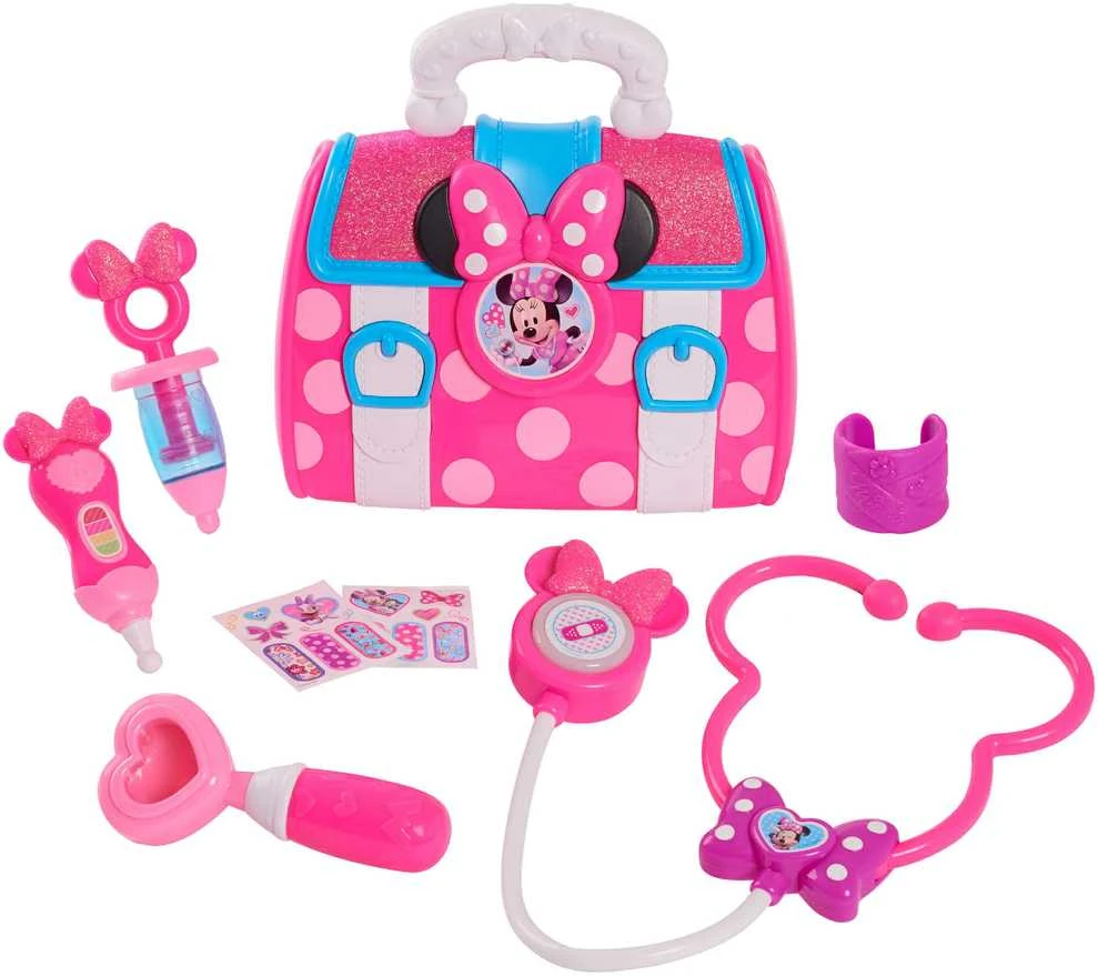 justplay Disney Minnie Mouse didelis medicinos rinkinys gydytojo pirmosios pagalbos vaistinėlė 8 dienos šviesos/garso