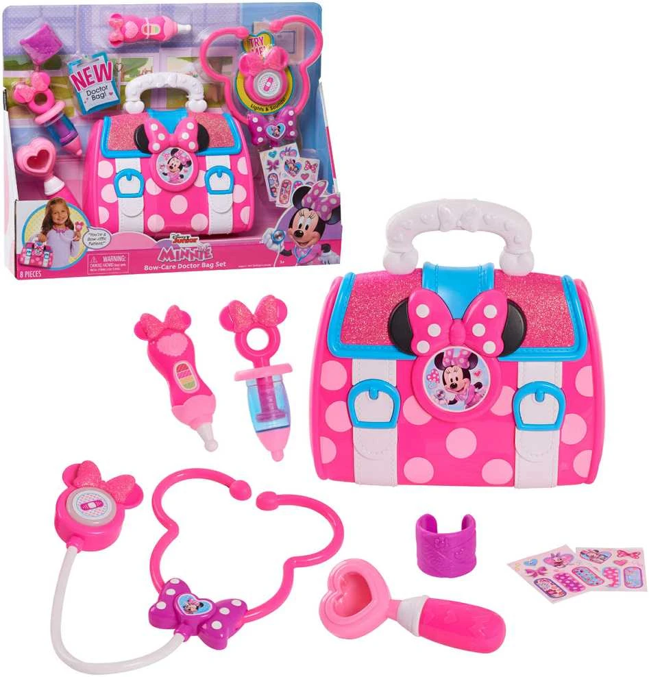justplay Disney Minnie Mouse didelis medicinos rinkinys gydytojo pirmosios pagalbos vaistinėlė 8 dienos šviesos/garso