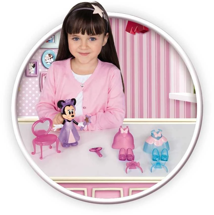 Imc Toys Disney Minnie Mouse Mini Lėlė Princess + drabužių spintos komplektai