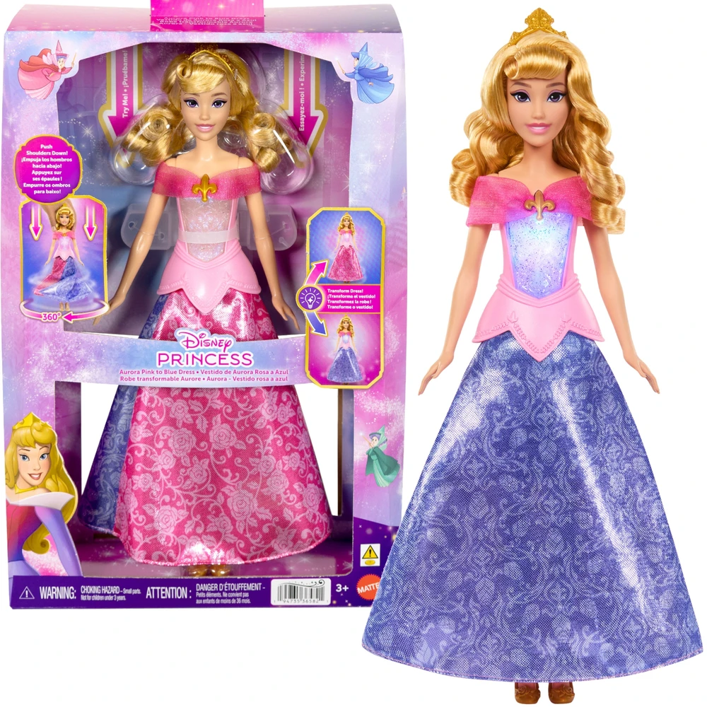 Mattel DISNEY PRINCESS lėlė Aurora su spalvos keitimo funkcija (JLK24)