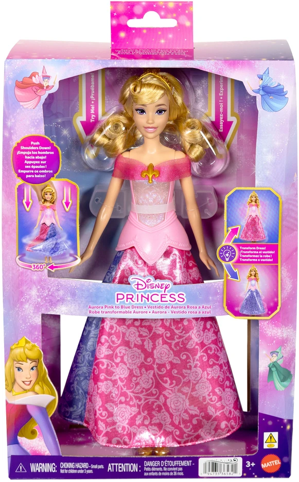 Mattel DISNEY PRINCESS lėlė Aurora su spalvos keitimo funkcija (JLK24)
