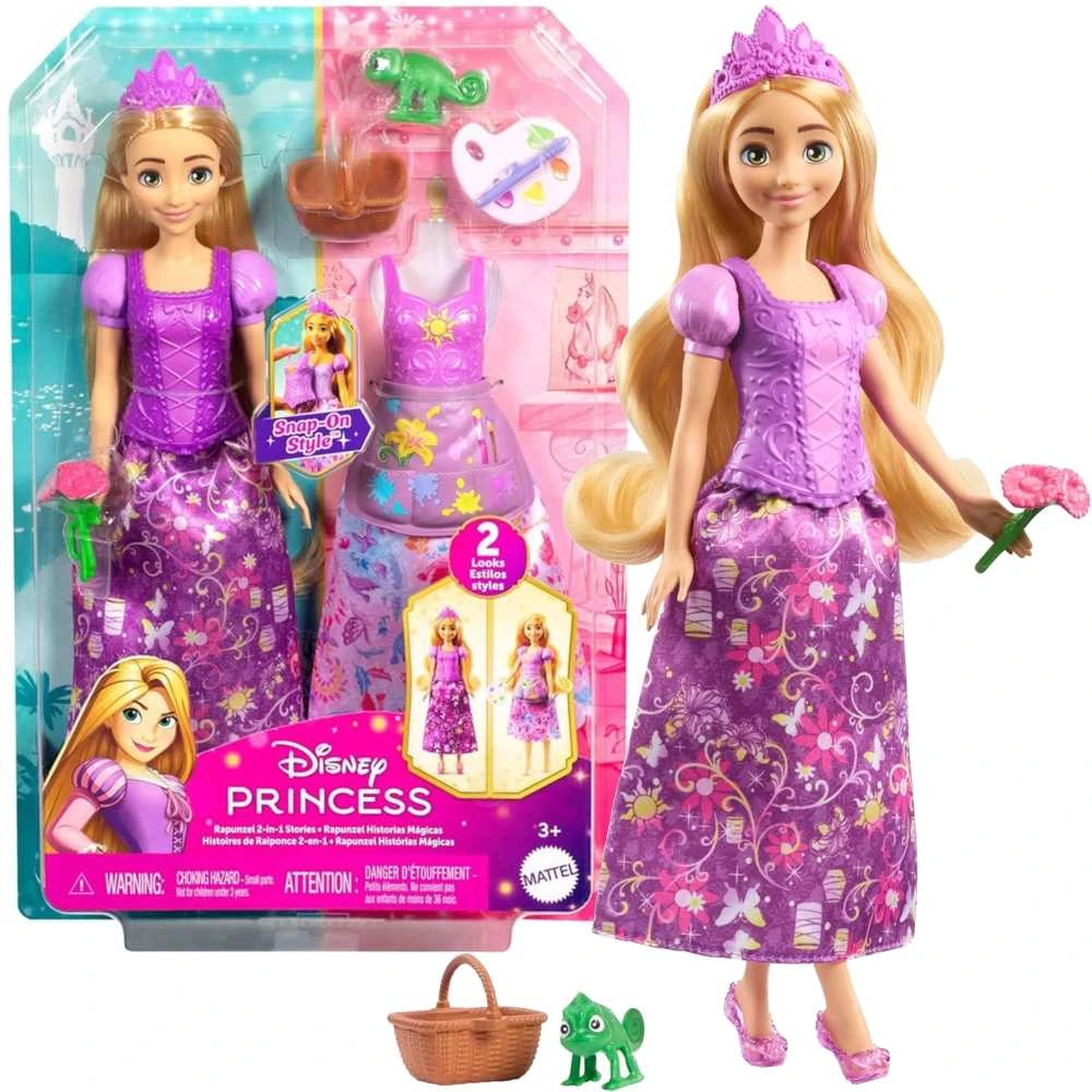 Mattel Lėlė Disney princesė Roszpunka 2in1 su aksesuarais