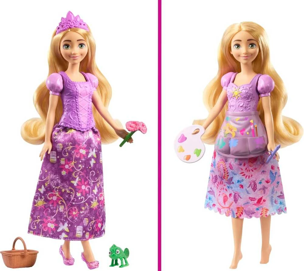 Mattel Lėlė Disney princesė Roszpunka 2in1 su aksesuarais