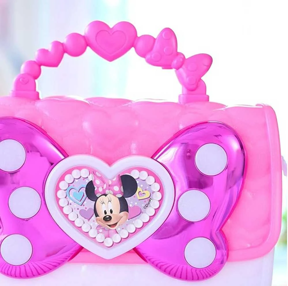 Aptel Disney Rinkinys Didelė perlinė rankinė kelioninė krepšys interaktyvus išmanusis telefonas + priedai 7 dalys Minnie Mouse