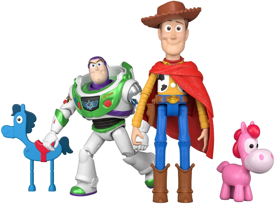 Disney Toy Story 5 PlayScale figūrėlių rinkinys Čiapas Bzas Astralas Hi-Tech + du arkliukai
