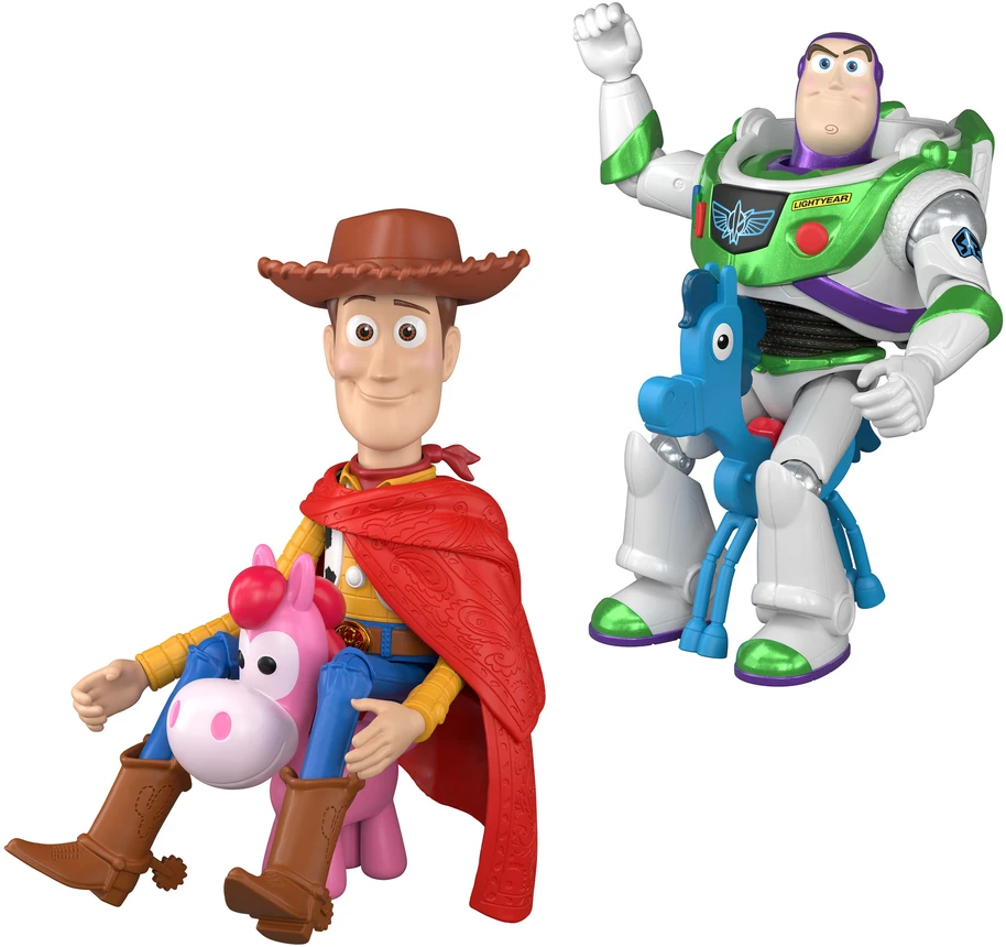 Disney Toy Story 5 PlayScale figūrėlių rinkinys Čiapas Bzas Astralas Hi-Tech + du arkliukai