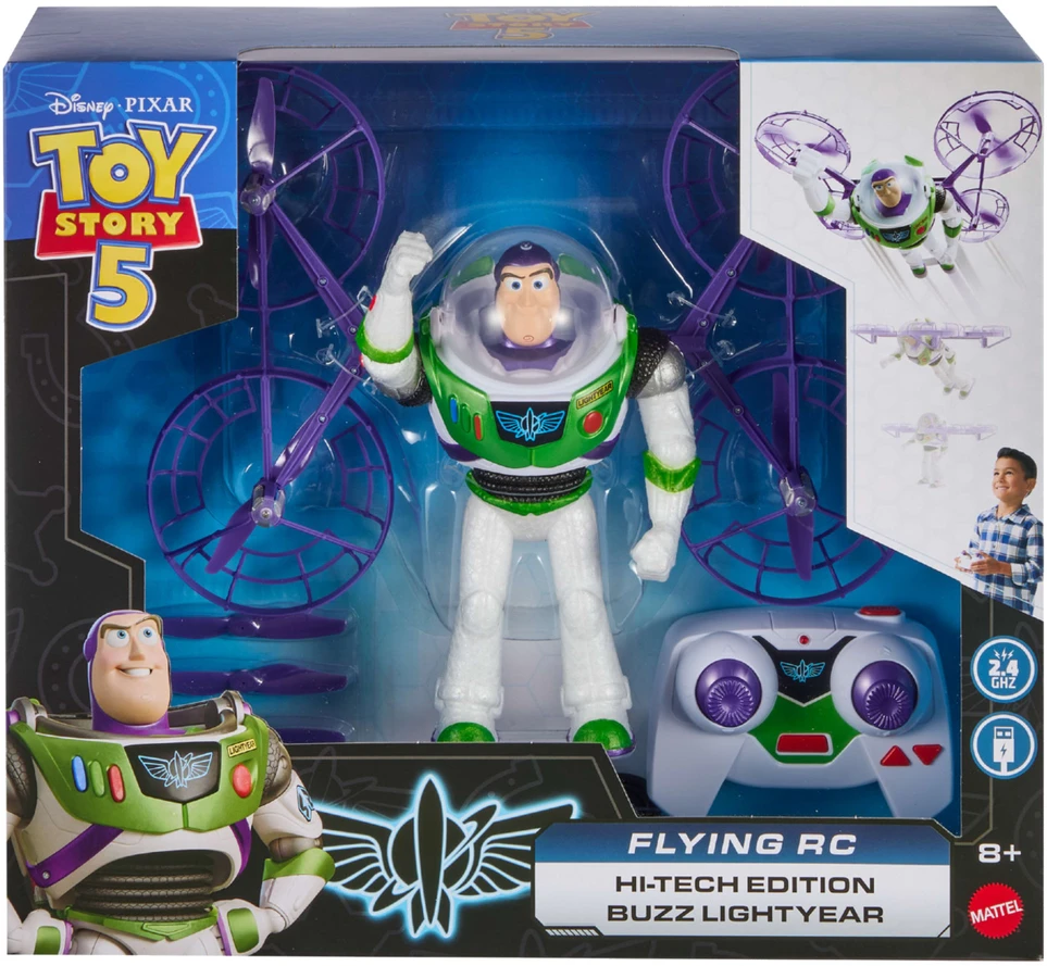 Mattel „Disney Toy Story 5“ skraidančio nuotolinio valdymo drono figūrėlė Buzz Lightyear Buzz Lightyear 18 cm