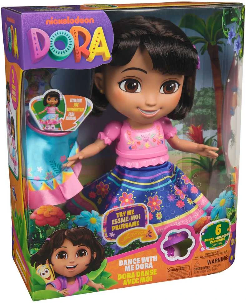 Interaktyvi lėlė tyrinėtoja Dora 30 cm 10+ garsų Šoki su manimi
