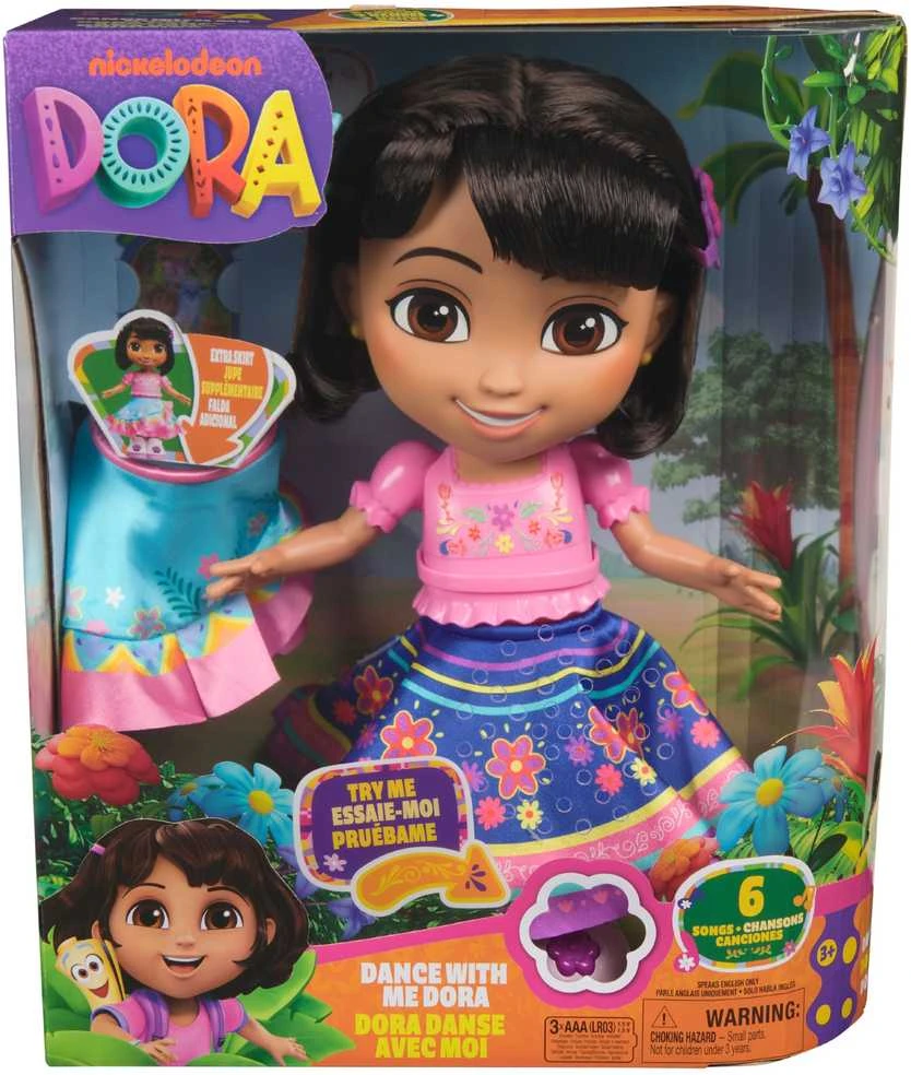 Interaktyvi lėlė tyrinėtoja Dora 30 cm 10+ garsų Šoki su manimi