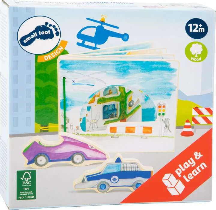 SMALL FOOT interaktyvi medinė knygelė POLICE
