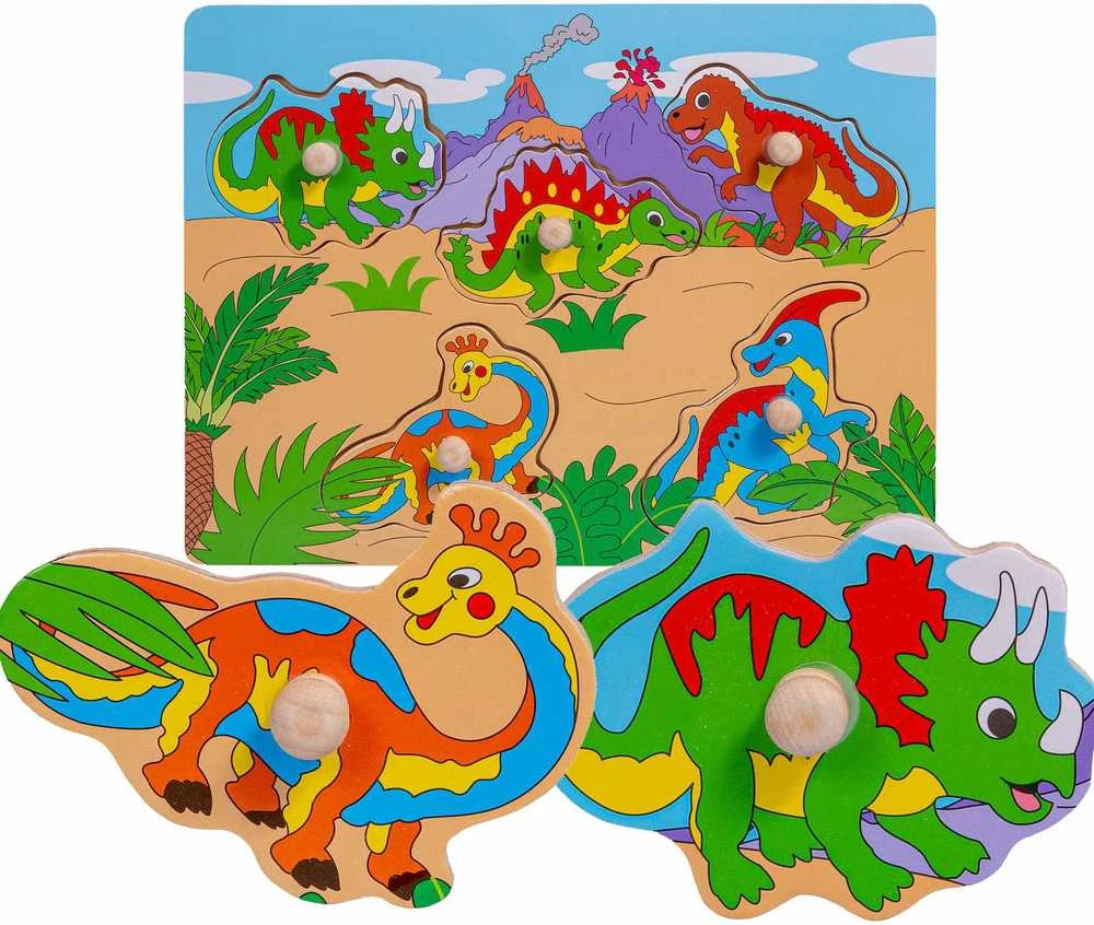 SMILY PLAY SPW83597 Dinozaurai medinės dėlionės