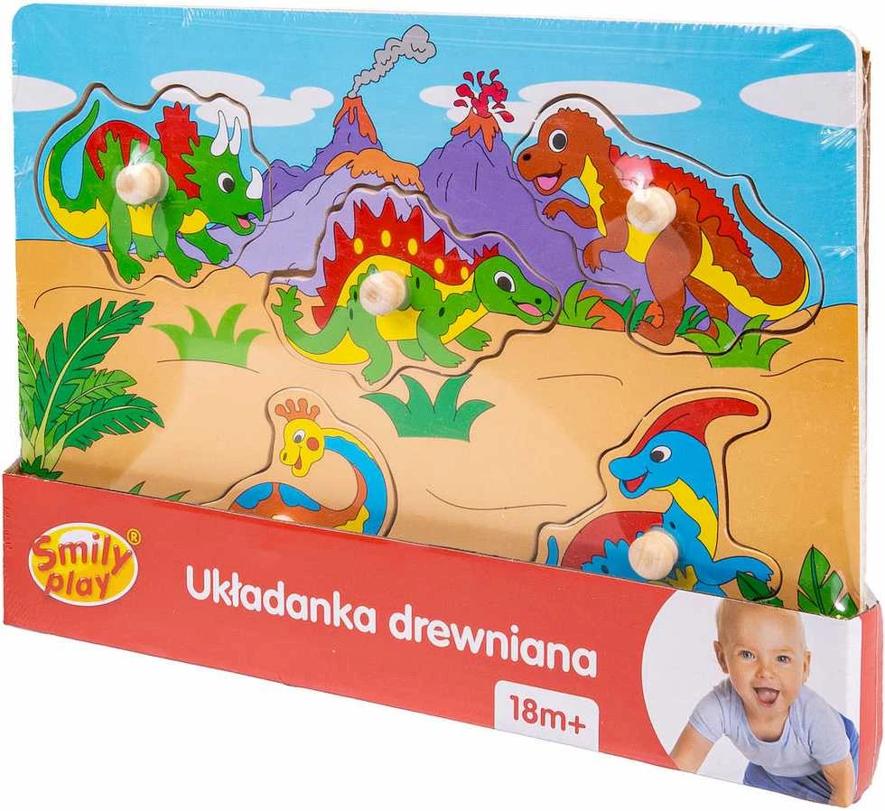 SMILY PLAY SPW83597 Dinozaurai medinės dėlionės
