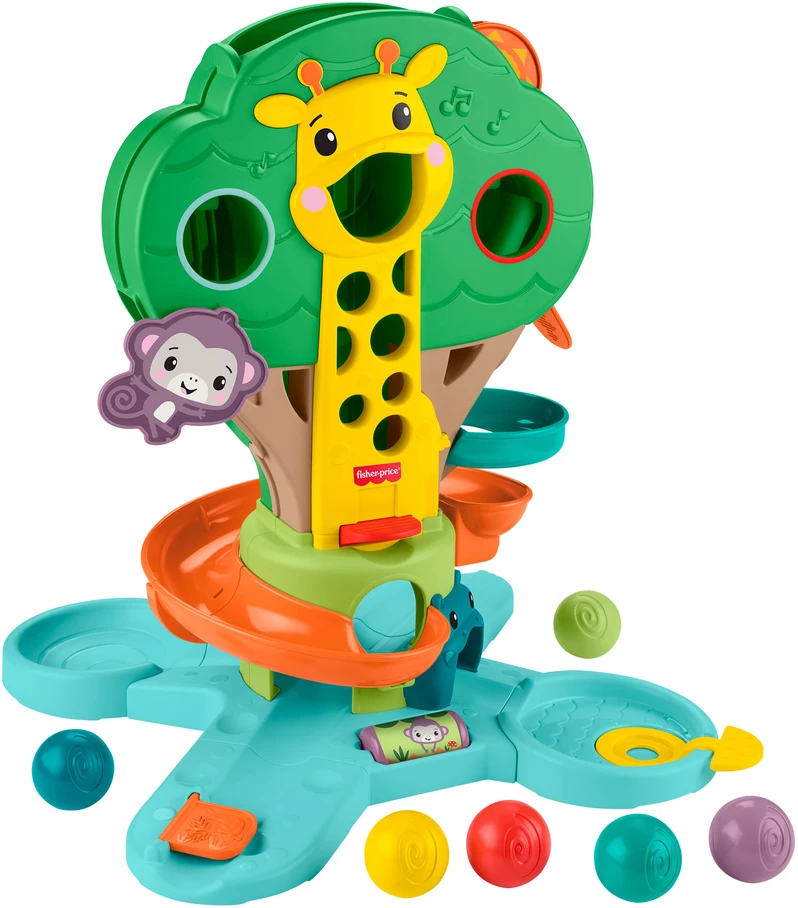 Mattel Medžio formos „Atsisėdus – atsistojus“ aktyvinantis žaidimų centras su kamuoliukais