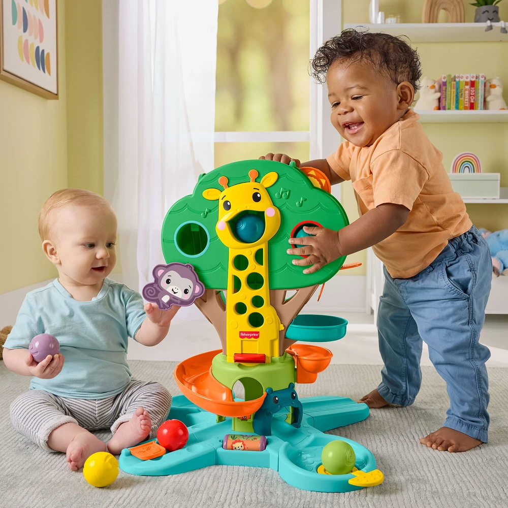 Mattel Medžio formos „Atsisėdus – atsistojus“ aktyvinantis žaidimų centras su kamuoliukais