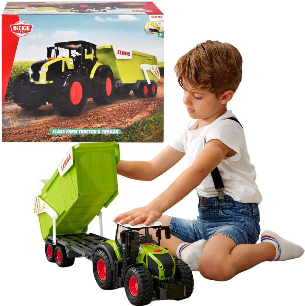Dickie Didelė interaktyvi traktoriaus traktoriaus priekaba Claas light/sound 64 cm