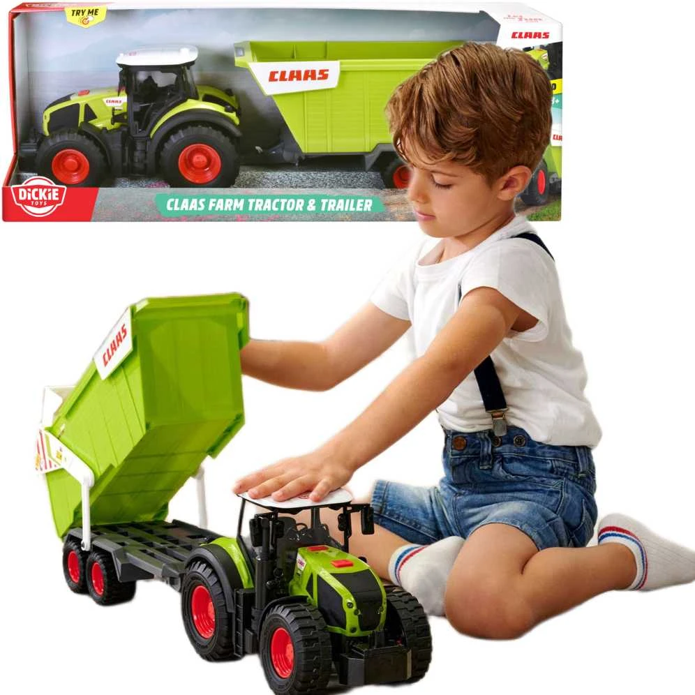 Dickie Didelė interaktyvi traktoriaus traktoriaus priekaba Claas light/sound 64 cm