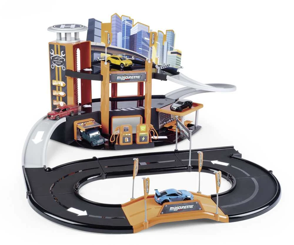 Majorette Žaislinis garažas Motor City plus su automobiliu 1:64