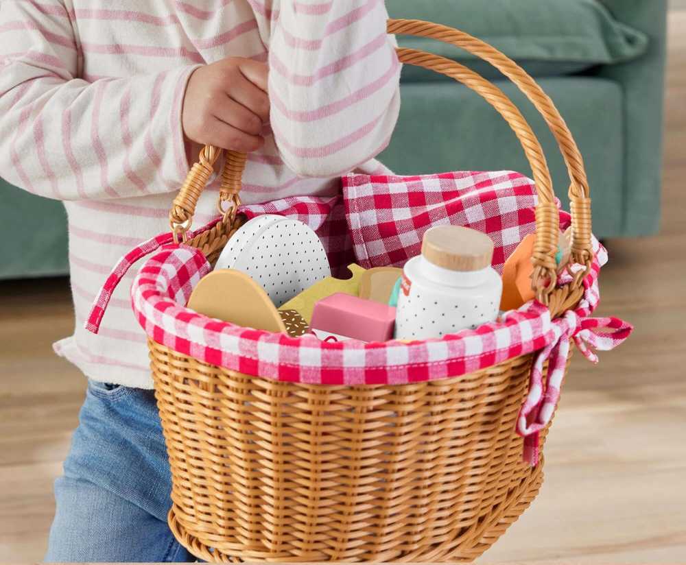 Fisher-Price pikniko krepšelio medinis žaislų rinkinys HXT81