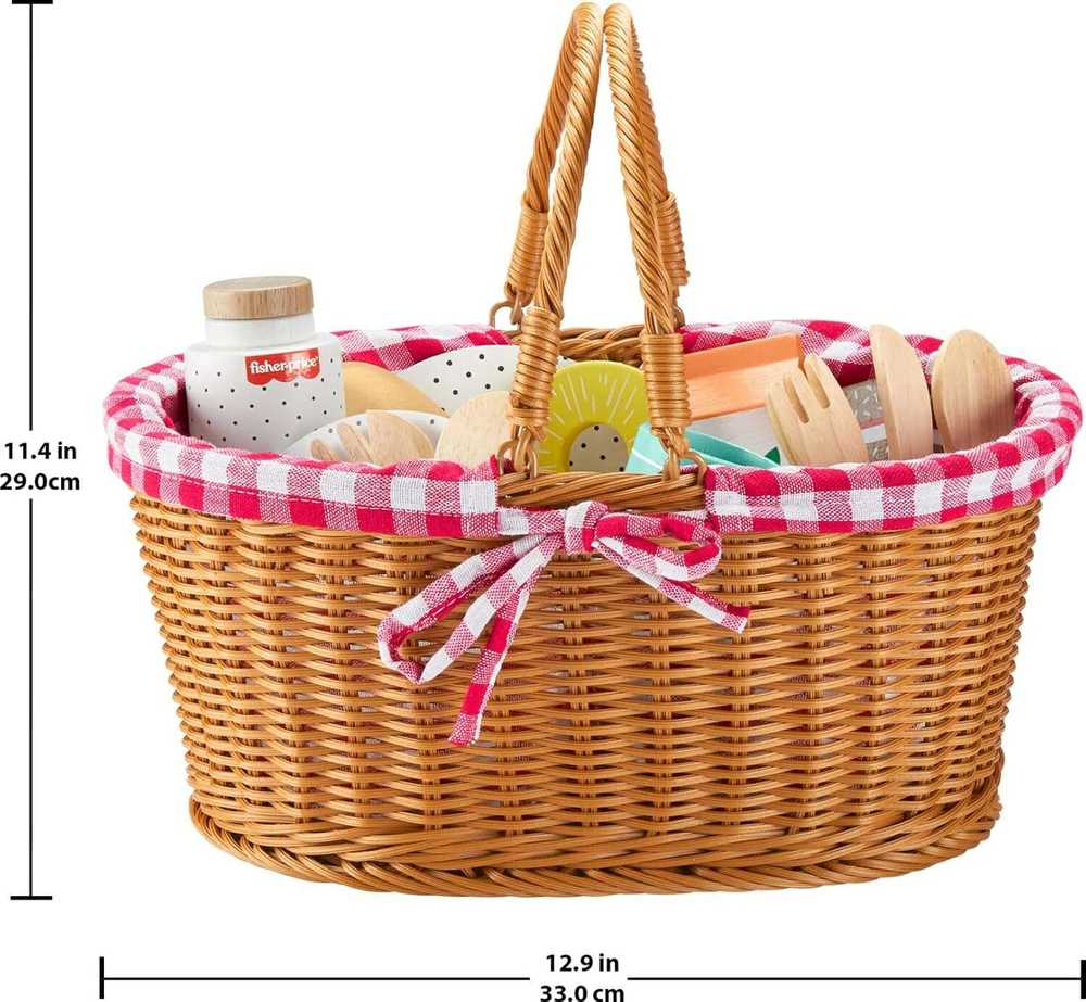 Fisher-Price pikniko krepšelio medinis žaislų rinkinys HXT81