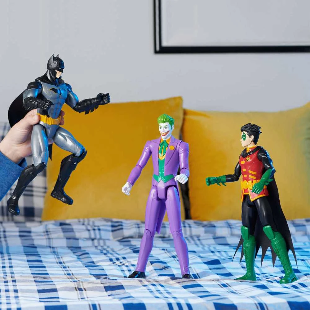Spin Master Didelės Rinkinys 3in1 DC Comics didelės figūrėlės Betmenas, Robinas, Džokeris 30 cm
