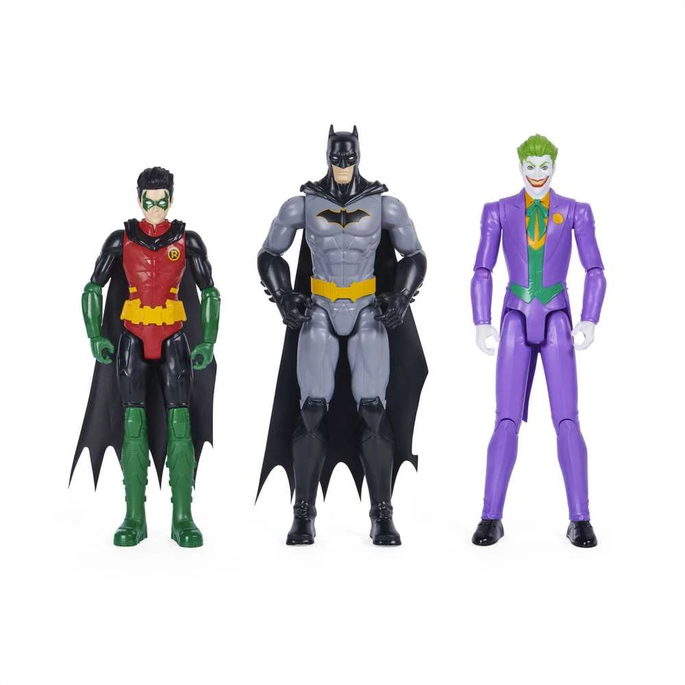 Spin Master Didelės Rinkinys 3in1 DC Comics didelės figūrėlės Betmenas, Robinas, Džokeris 30 cm