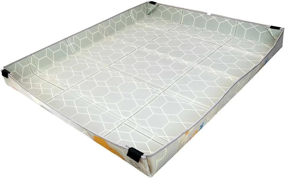 Dvipusis sulankstomas edukacinis kilimėlis 2in1 XPE putplasčio, saugus grindims, Humbi, 200x180 cm, su lipnia juosta