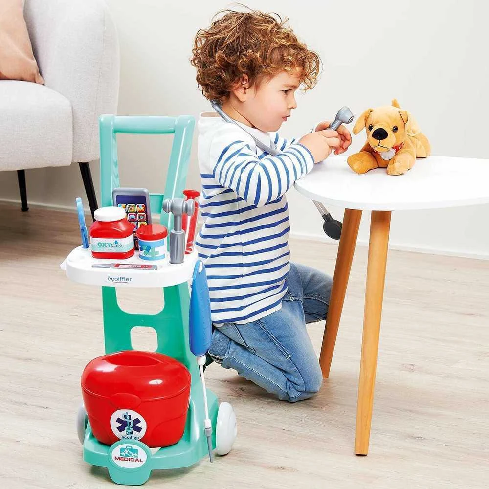 Simba Little Doctor's Set Gydytojo vežimėlis apžiūros įrankių dėžei 12 vnt