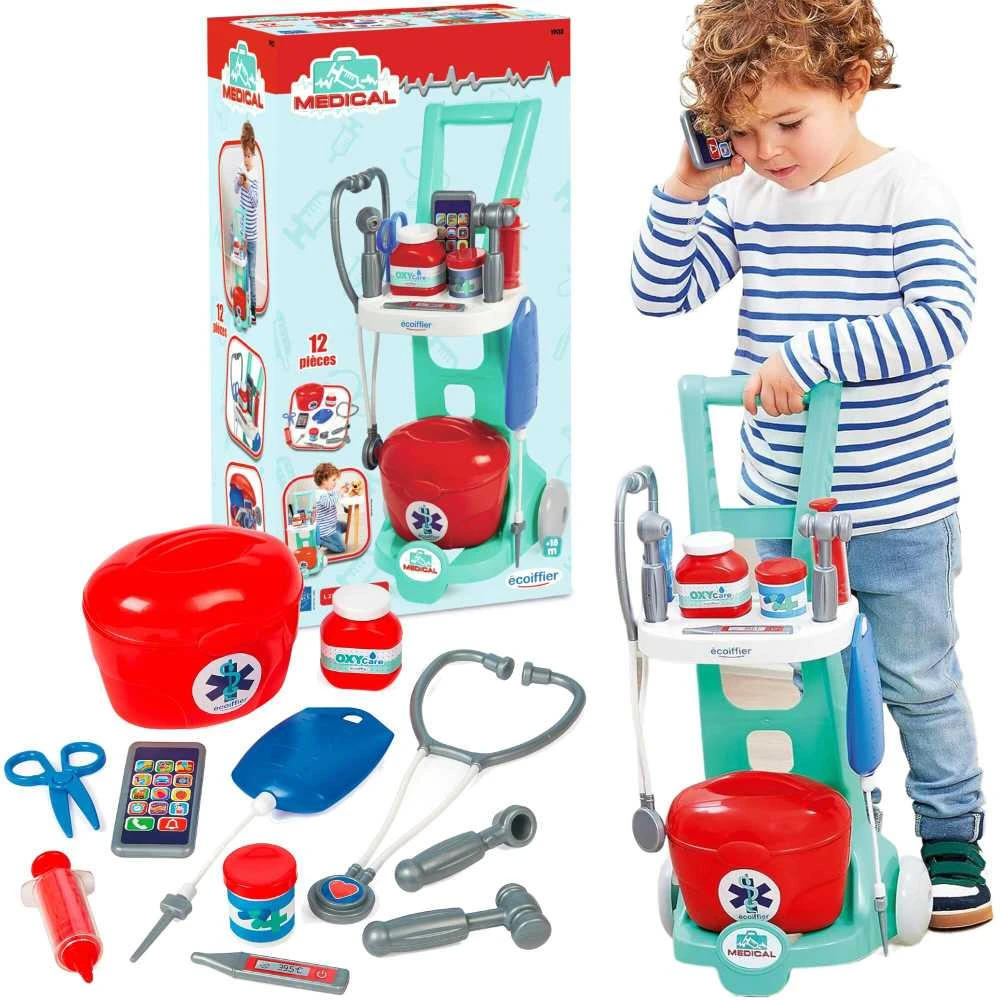 Simba Little Doctor's Set Gydytojo vežimėlis apžiūros įrankių dėžei 12 vnt