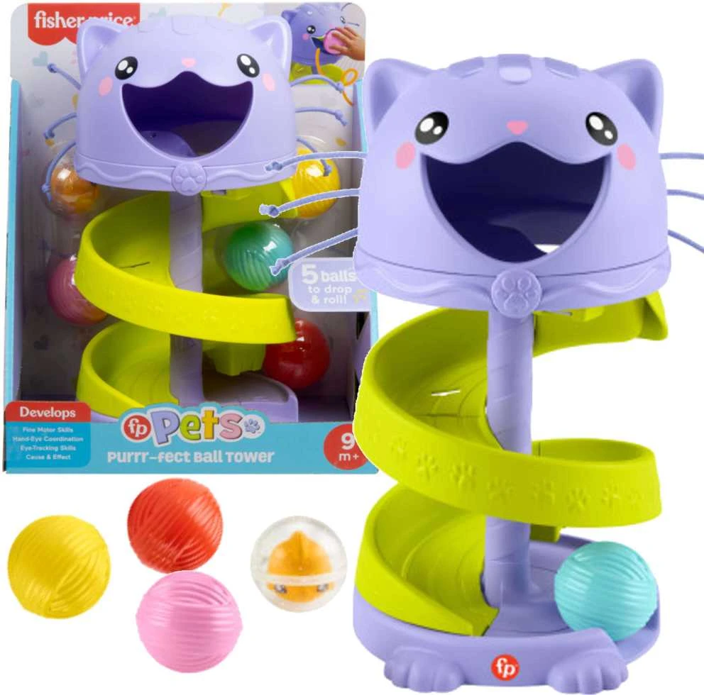 Mattel Fisher-Price Kitty Ball Tower – kačių bokštas ir kamuoliai