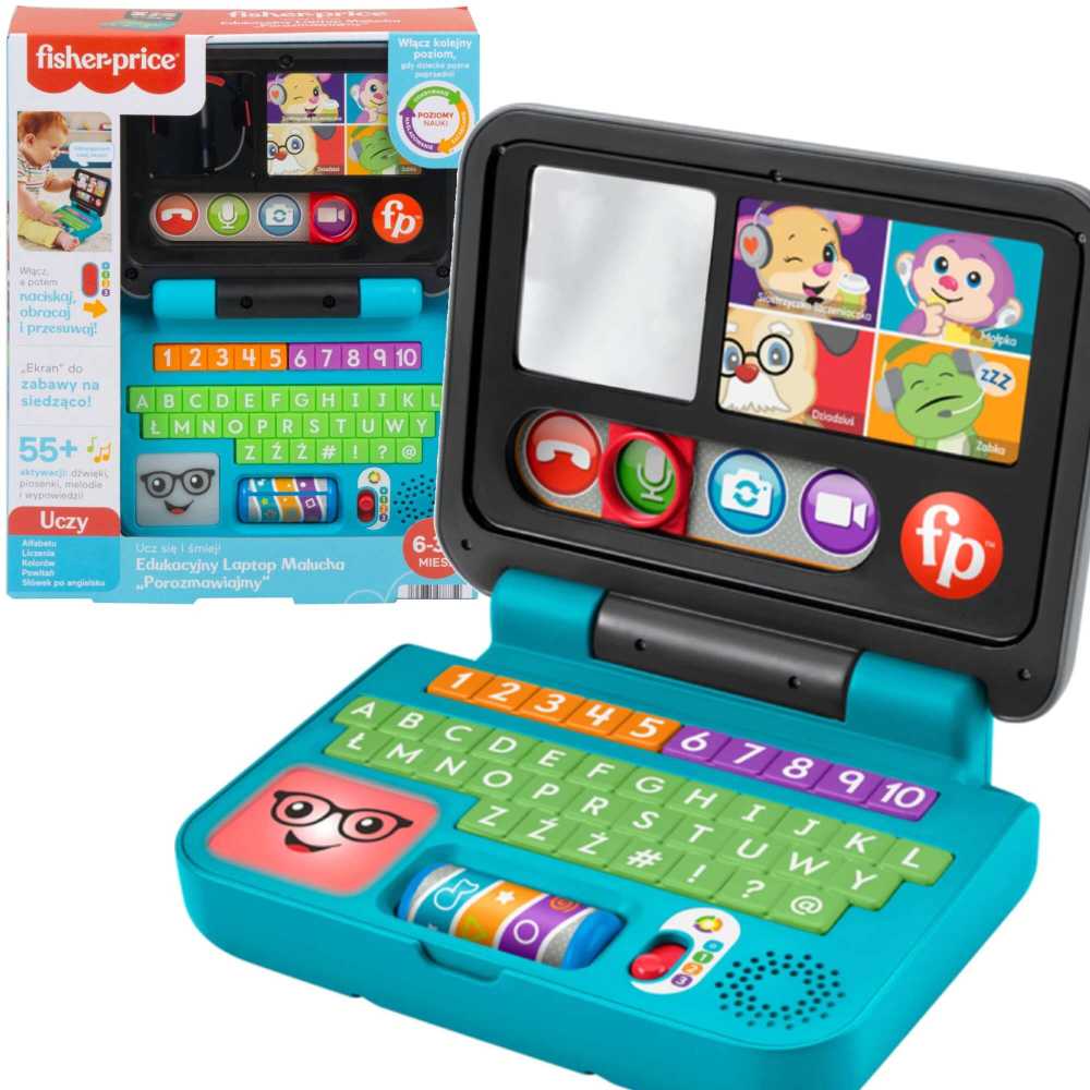 Fisher Price Interaktyvus žaislas "Laugh & Learn® Let's Connect™" nešiojamasis kompiuteris (lenkų k.)