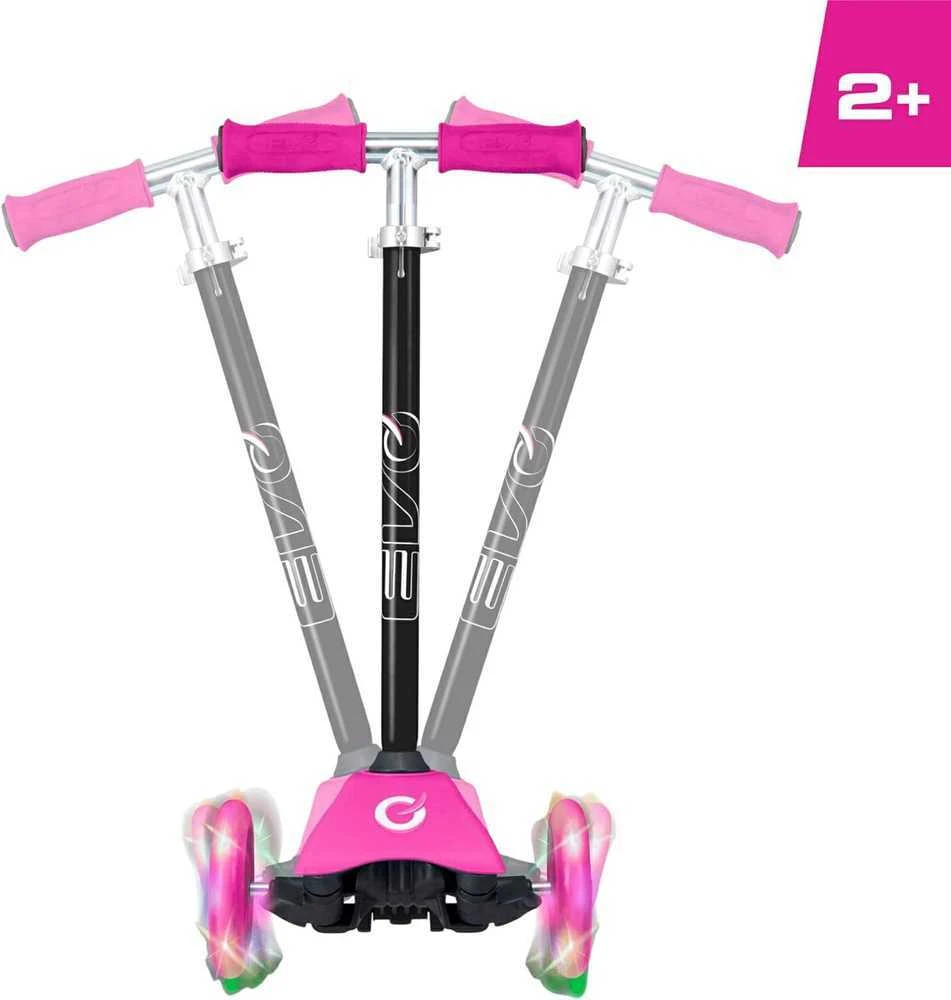 Almarina EVO reguliuojamas 3 ratų paspirtukas vaikams Light Up Mini Cruiser Rožinė Light Up Wheels