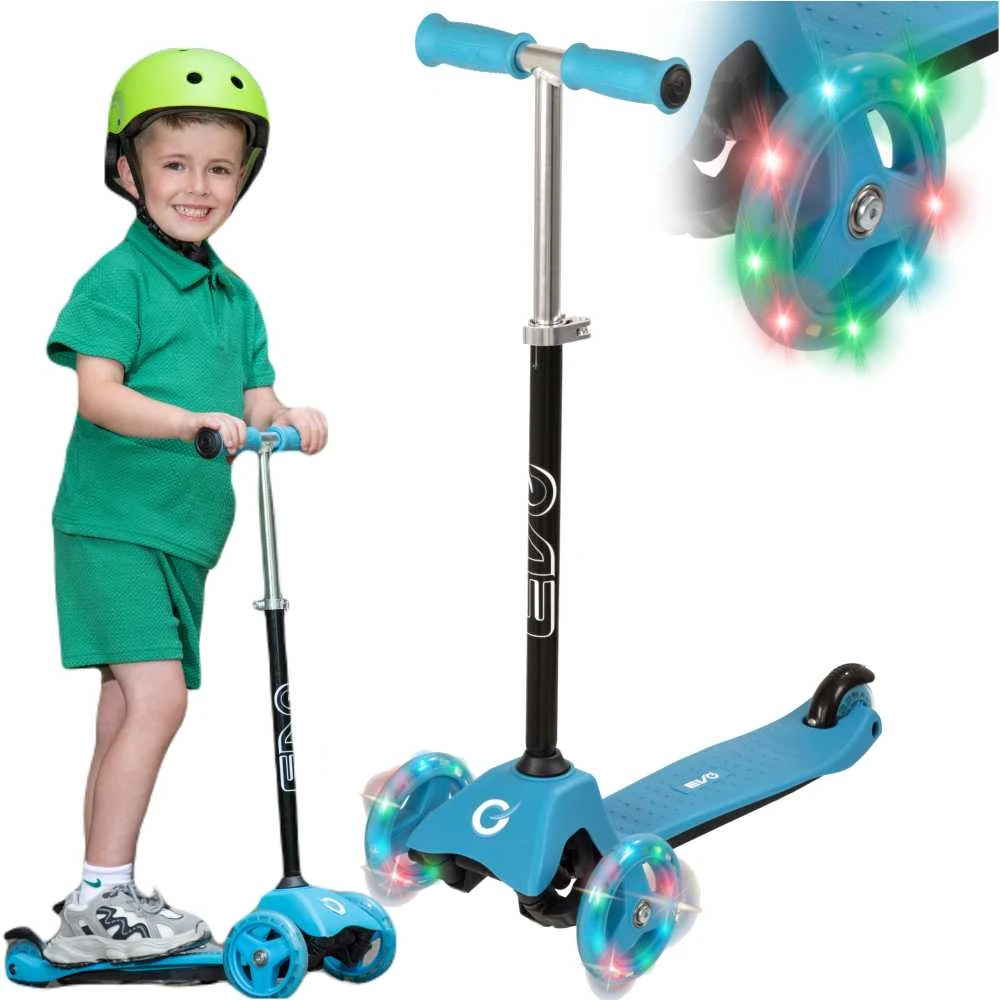 Almarina EVO reguliuojamas 3 ratų paspirtukas vaikams Light Up Mini Cruiser Mėlyna Light Up Wheels