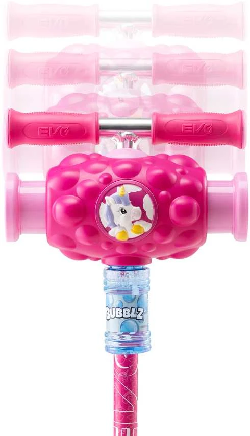 EVO reguliuojamas triratis „Bubblz Mini Cruiser“ vaikiškas paspirtukas, rožinis su muilo burbulais