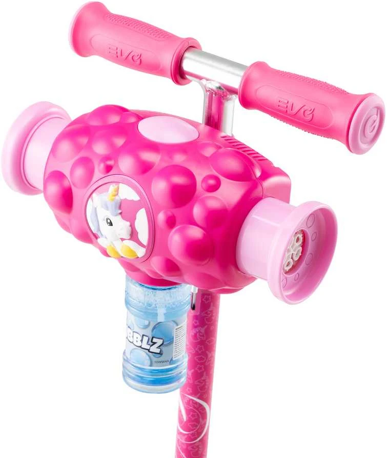EVO reguliuojamas triratis „Bubblz Mini Cruiser“ vaikiškas paspirtukas, rožinis su muilo burbulais