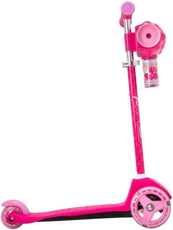 EVO reguliuojamas triratis „Bubblz Mini Cruiser“ vaikiškas paspirtukas, rožinis su muilo burbulais