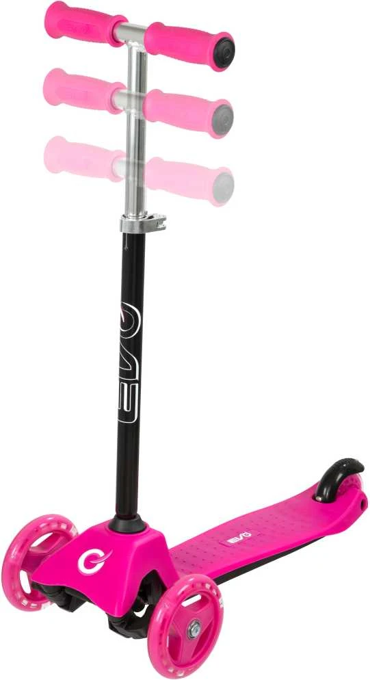 Almarina EVO reguliuojamas 3 ratų paspirtukas vaikams Light Up Mini Cruiser Rožinė Light Up Wheels