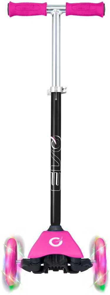 Almarina EVO reguliuojamas 3 ratų paspirtukas vaikams Light Up Mini Cruiser Rožinė Light Up Wheels