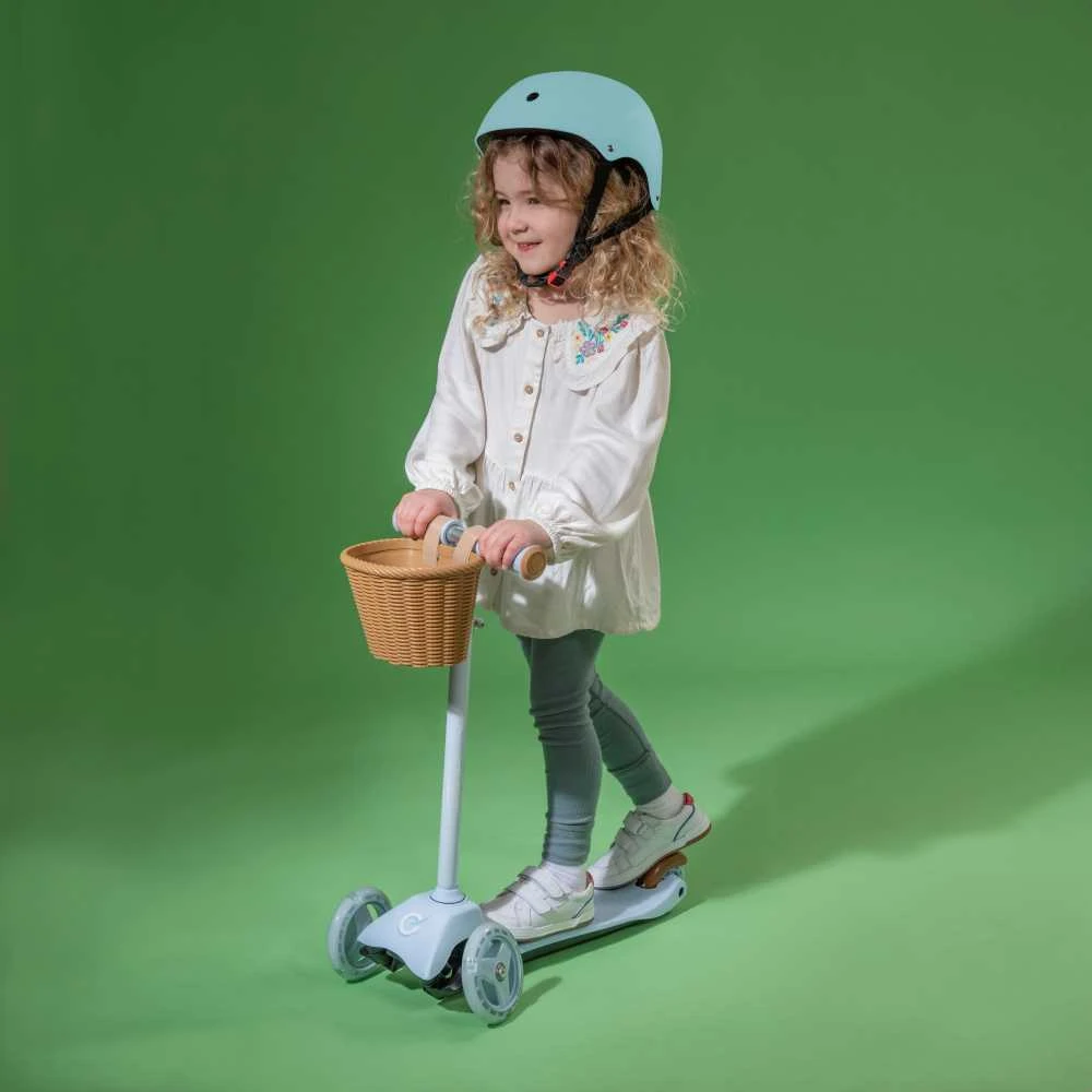 EVO reguliuojamas triratis paspirtukas vaikams, „Mini Cruiser“, su krepšeliu, 2+m., mėlynos spalvos