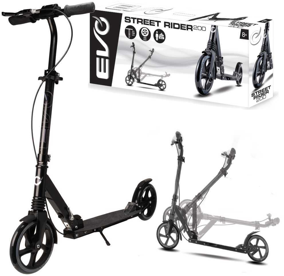 "Evo" sulankstomas dvivietis miesto motoroleris "Street Rider 200 Juodas" su koja 8+