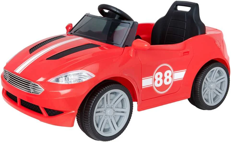EVO vaikiškas automobilis su baterijomis, kabrioletas, raudonas su šviesomis ir garsais